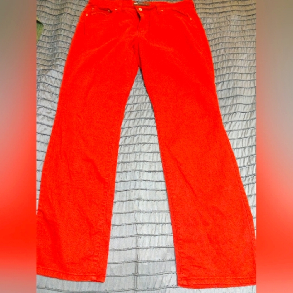 Red Levi's straight leg size 12